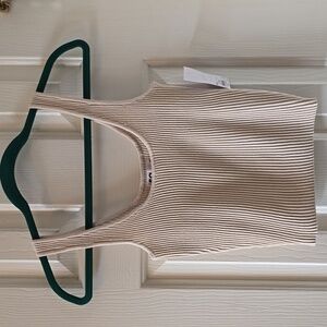 SO BRAND WOMEN'S JUNIOR SIZE RIBBED TAN CROP TANK TOP SIZE XS